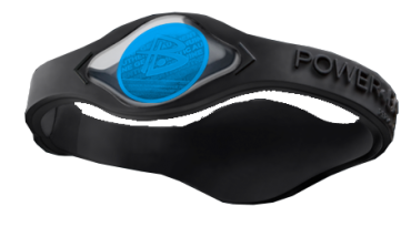Silikonový Power Balance náramek černý (modrý hologram)